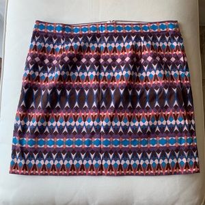 J Crew Lined Multi-Color Skirt